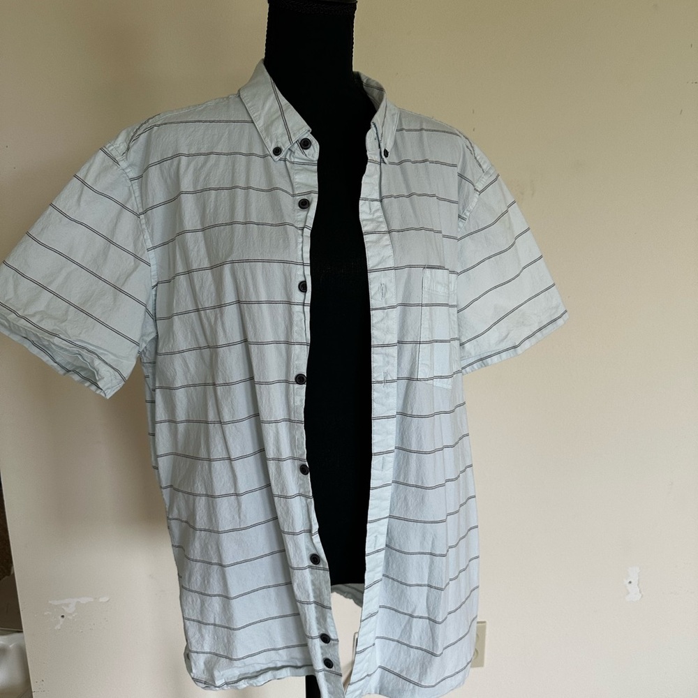 Hurley White and Black Casual Button Down Shirt